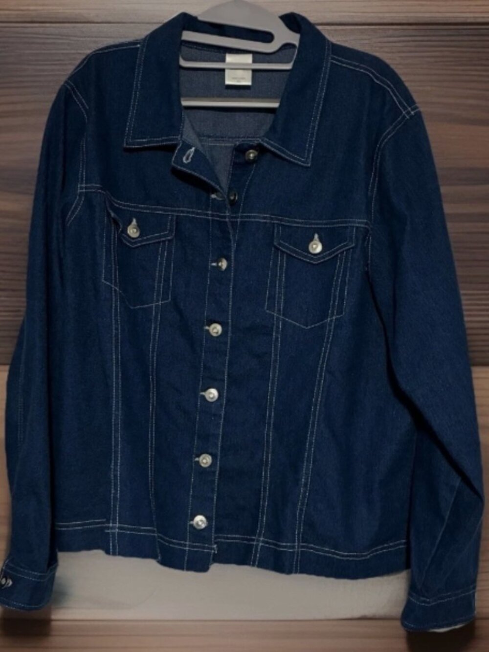 Blair Women's Button Up Denim Jean Jacket Blue Cotton Blend Size XL
